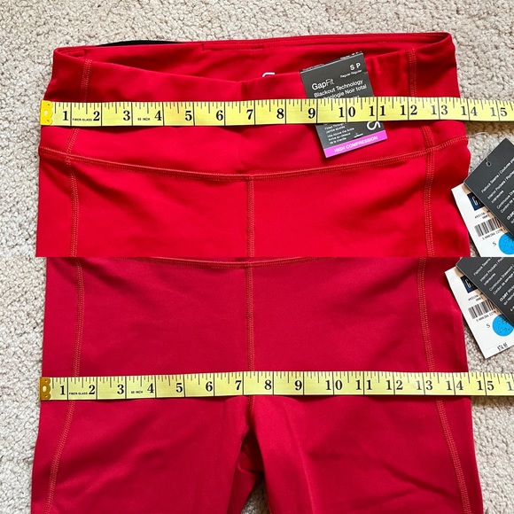 GAP Fit Blackout Technology Red/Pink Color Block 7/8 Leggings Athletic Pants - Picture 13 of 13
